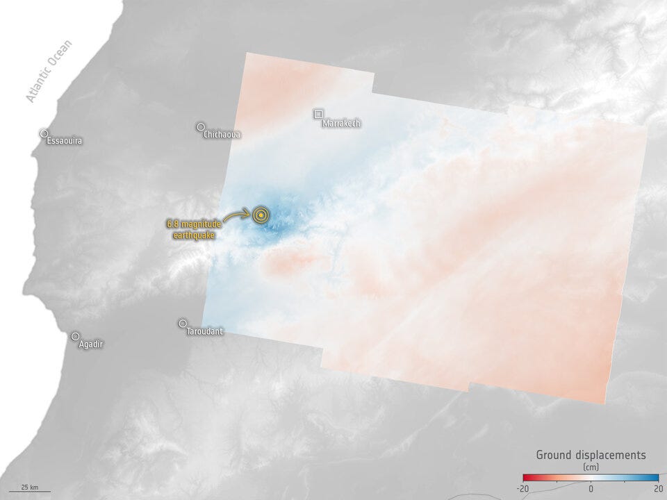 Morocco earthquake deformation